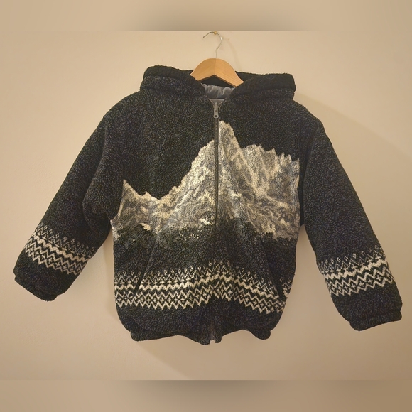 Rothschild Other - Kids Rothschild Mountain Scenic Nordic Blanket Inspired Fleece Jacket M